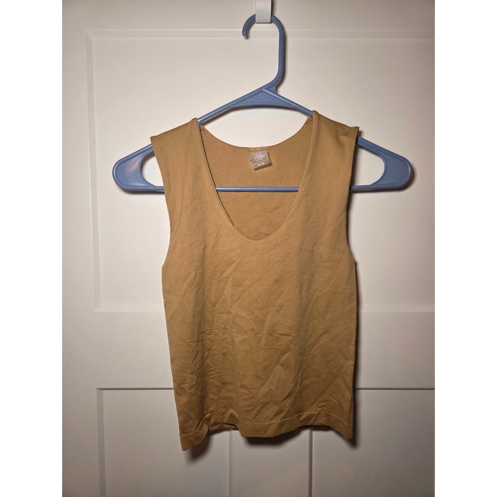 Dynamic Camel Tan Seamless Tank Top Scoop Neck Sleeveless Cami Style 1081 OS